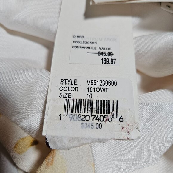 Vince Floral Asymmetrical Skirt Womens Size Medium Cream Yellow Maxi Side Zip - Picture 9 of 11